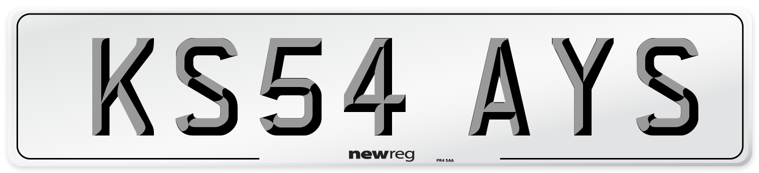 KS54 AYS Number Plate from New Reg